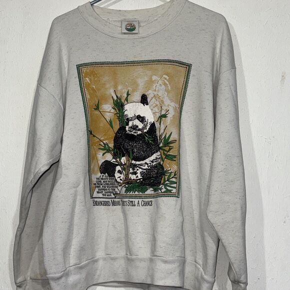 Vintage “Endangered Means There’s Still A Chance” Sweatshirt XL Made In USA - Picture 1 of 8